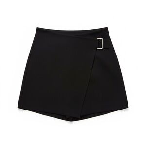 ZARA BASICS Black Faux SuedeBelted Skort Size X Small